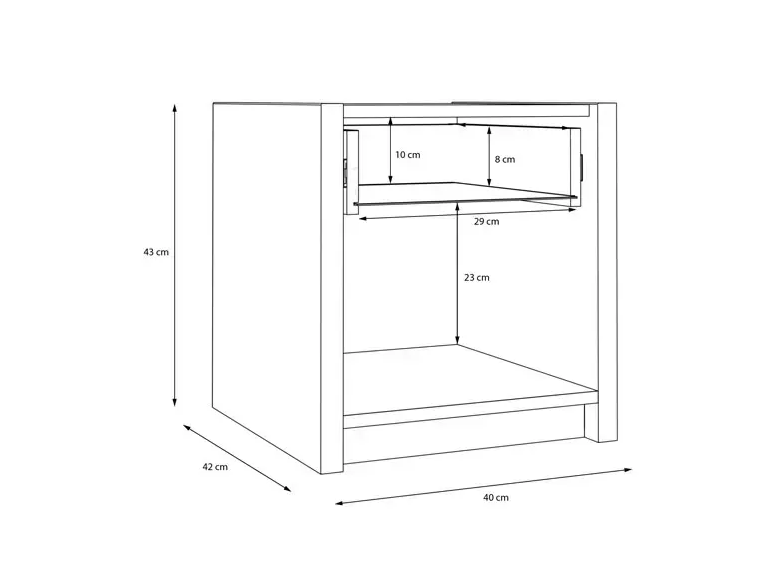 Тумба прикроватная Forte OAK SQUERE OSQK011B песочный/ дуб маувелла