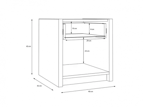 Тумба прикроватная Forte OAK SQUERE OSQK011B песочный/ дуб маувелла