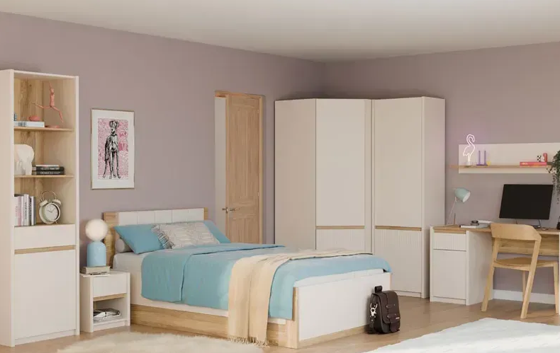 Тумба прикроватная Forte OAK SQUERE OSQK011B песочный/ дуб маувелла