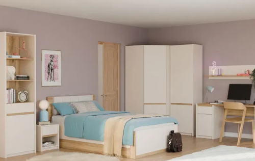 Тумба прикроватная Forte OAK SQUERE OSQK011B песочный/ дуб маувелла