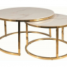Журнальный стол SIGNAL- PORTAFINO A Белый Диаметр 80, Диаметр 60 / Золото (комплект)   