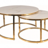 Журнальный стол SIGNAL- PORTAFINO A Белый Диаметр 80, Диаметр 60 / Золото (комплект)   
