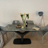 Стол обеденный NL- VULCAN oval (керамика серо-голубой)  