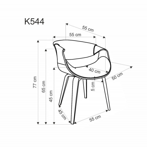 Стул обеденный деревянный Halmar K-544(черный/пепельный)