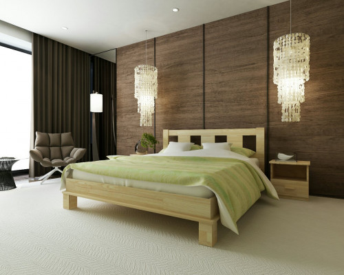 Кровать двуспальная деревянная KMP- Алексия