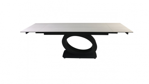 Стол раскладной INI- OVIDIO CERAMIC 160(240)*90 белый дуб/ черный каркас