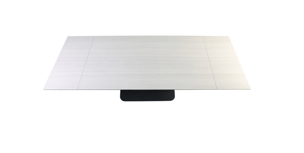 Стол раскладной INI- OVIDIO CERAMIC 160(240)*90 белый дуб/ черный каркас