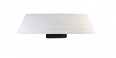 Стол раскладной INI- OVIDIO CERAMIC 160(240)*90 белый дуб/ черный каркас