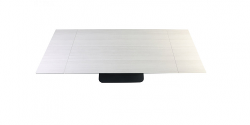 Стол раскладной INI- OVIDIO CERAMIC 160(240)*90 белый дуб/ черный каркас