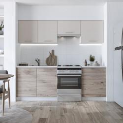 Кухня прямая HALMAR KATIA 220 (дуб сан-марино/бежевый)