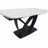 Стол раскладной INI- TYLER CERAMIC 160(240)*90 белый мат/ черный каркас  