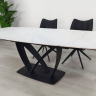 Стол раскладной INI- TYLER CERAMIC 160(240)*90 белый мат/ черный каркас  