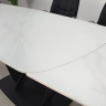 Стол раскладной INI- TYLER CERAMIC 160(240)*90 белый мат/ черный каркас  