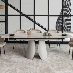 Стол керамический раскладной VTR- TML-1320 (Лунаріо) (айвори оникс/айвори)