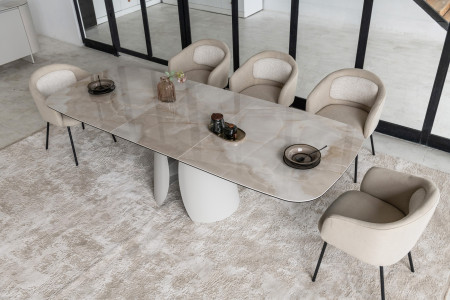 Стол керамический раскладной VTR- TML-1320 (Лунаріо) (айвори оникс/айвори)