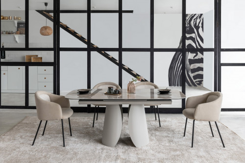 Стол керамический раскладной VTR- TML-1320 (Лунаріо) (айвори оникс/айвори)