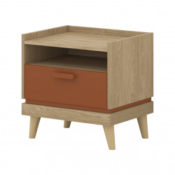 Тумбочка прикроватная Helvetia SCANDI 24D5OH22 (дуб/кирпич)