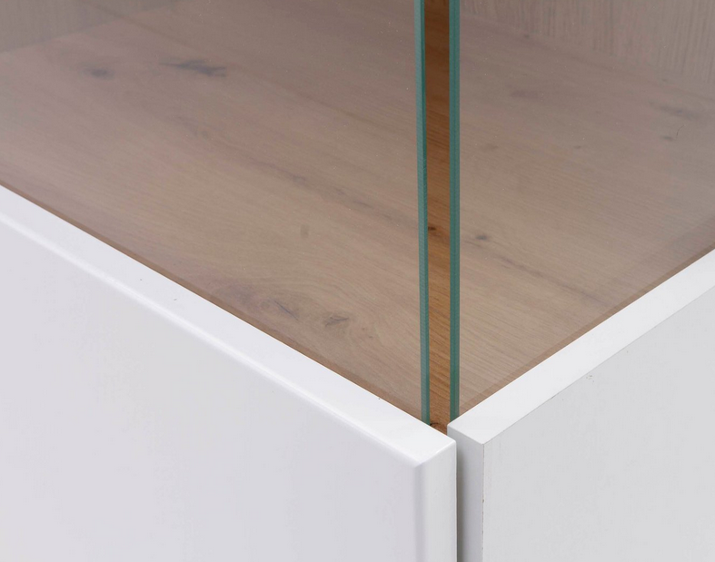 Витрина на 2 двери Forte TULUZA TUZV621B (дуб артизан/белый глянец)