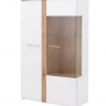 Витрина на 2 двери Forte TULUZA TUZV621B (дуб артизан/белый глянец)