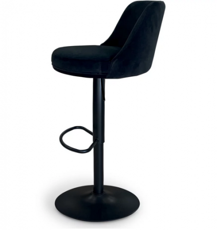 Барный стул поворотный CRV- Naive Black moon velvet black base, регулируемый по высоте