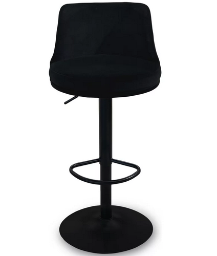 Барный стул поворотный CRV- Naive Black moon velvet black base, регулируемый по высоте