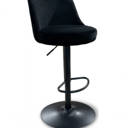Барный стул поворотный CRV- Naive Black moon velvet black base, регулируемый по высоте