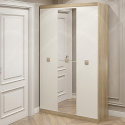 Шкаф распашной на 3 двери EVR- Соната-1200 дуб Сонома + фасад белый