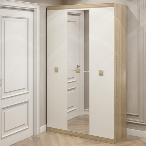 Шкаф распашной на 3 двери EVR- Соната-1200 дуб Сонома + фасад белый