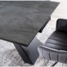 Стол раскладной PL- SIGNAL SALVADORE CERAMIC 160(240)*90 серый мрамор/ черный мат