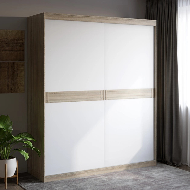 Шкаф-купе на 2 двери EVR- Соната-1800 дуб Сонома + белый