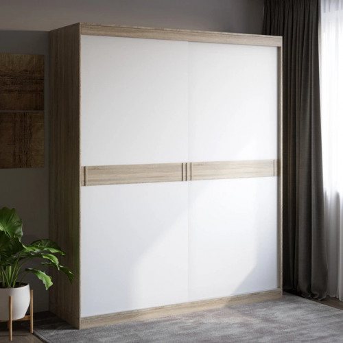 Шкаф-купе на 2 двери EVR- Соната-1800 дуб Сонома + белый