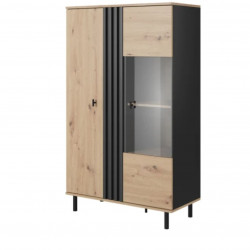 Витрина низкая Perfect Home Мадис / Madis 2-дверная 2D1W/90 Дуб артизан/антрацит