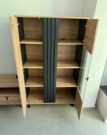 Витрина низкая Perfect Home Мадис / Madis 2-дверная 2D1W/90 Дуб артизан/антрацит