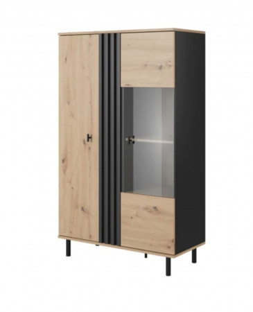 Витрина низкая Perfect Home Мадис / Madis 2-дверная 2D1W/90 Дуб артизан/антрацит