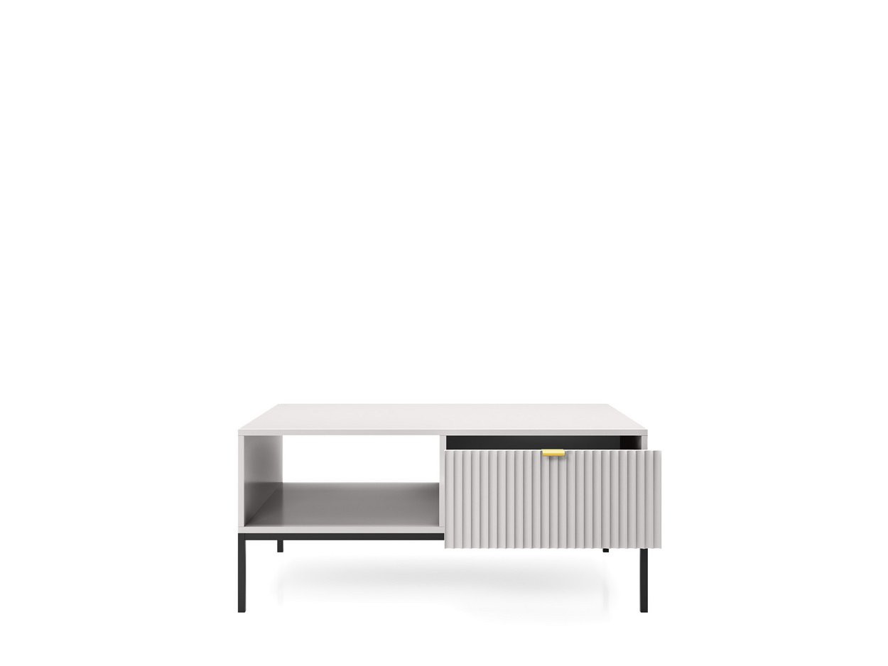 Стол журнальный Perfect Home Новая/Nova с 2 ящиками и черными ножками L104 Серый