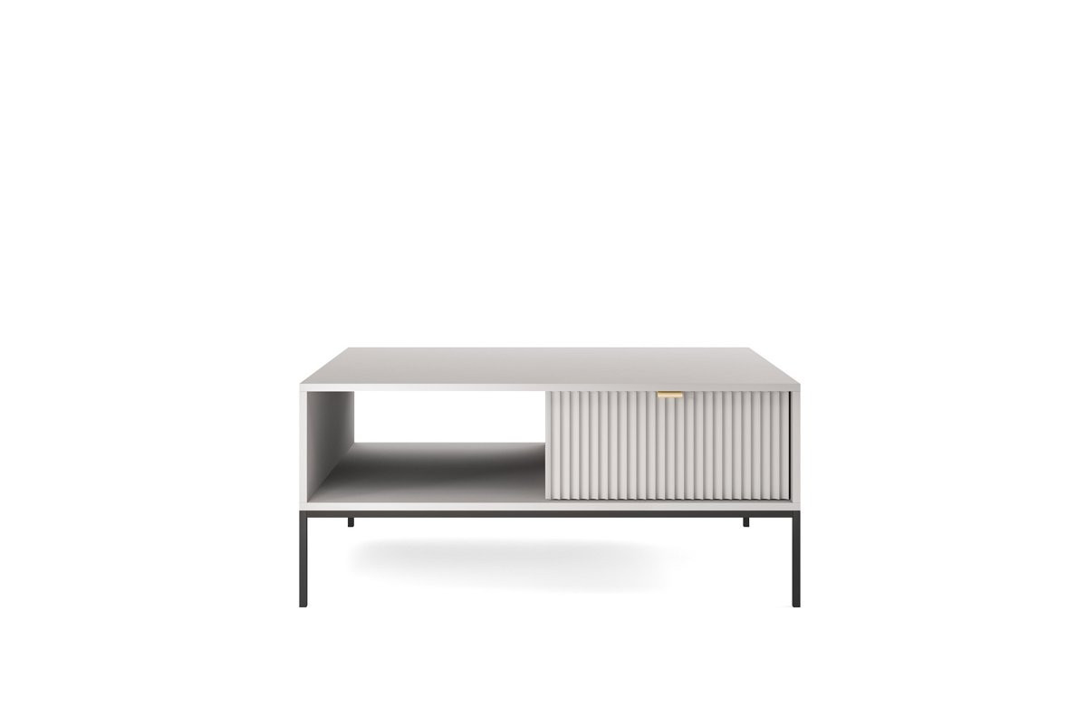 Стол журнальный Perfect Home Новая/Nova с 2 ящиками и черными ножками L104 Серый