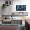 Стол журнальный Perfect Home Новая/Nova с 2 ящиками и черными ножками L104 Серый
