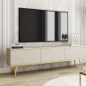 Тумба под ТВ Perfect Home Оро / Oro RTV175 3-дверная с золотыми ножками Бежевый