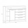 Комод 1D4S левый Forte BELLEVUE BLQK351L