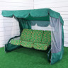 Качель садовая GG- Таити с синтепоновой подушкой (вензеля на зеленом фоне)