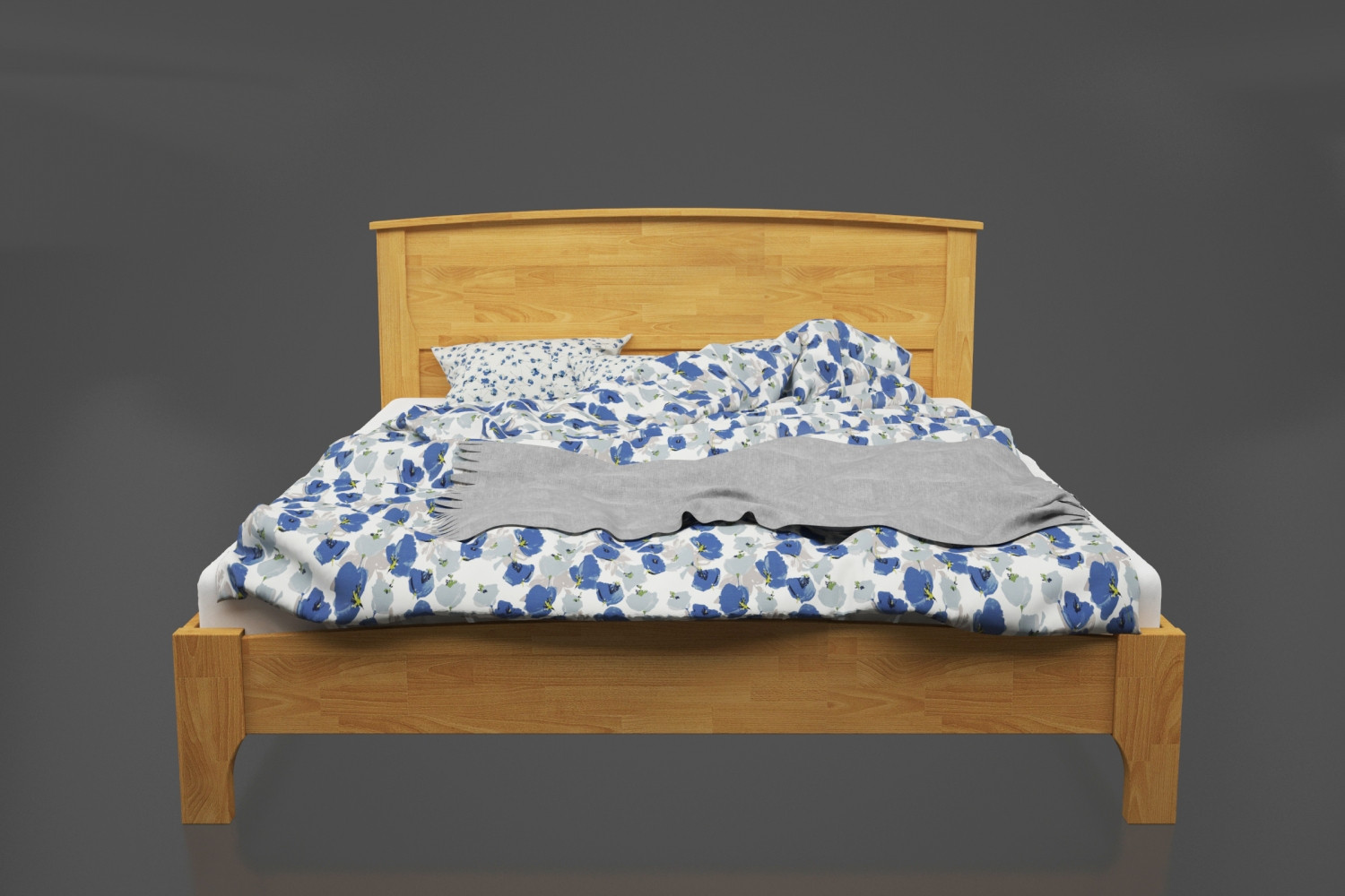 Кровать двуспальная деревянная KMP- Бегония