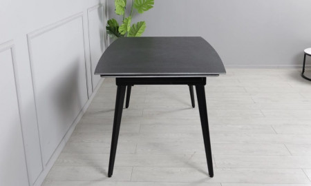 Стол раскладной TOP- Люкс черный мат/черные ноги 140/200