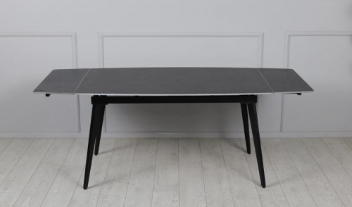 Стол раскладной TOP- Люкс черный мат/черные ноги 140/200