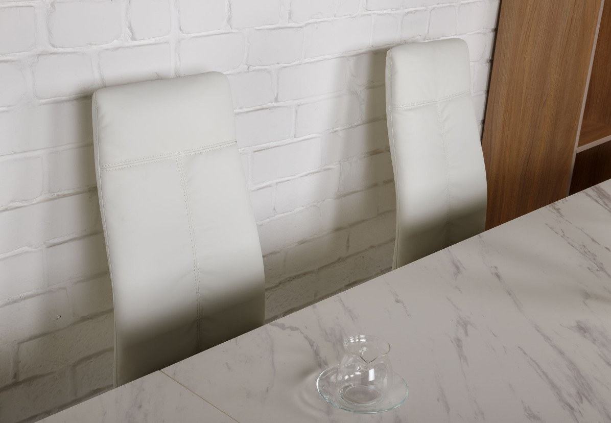 Комплект обеденный NL- MOSS керамика белый + стулья GILBERT (1+4)