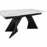 Стол раскладной INI- EDMUND CERAMIC160(240)*90 белый мат/ черный каркас   