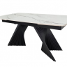 Стол раскладной INI- EDMUND CERAMIC160(240)*90 белый мат/ черный каркас   