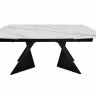 Стол раскладной INI- EDMUND CERAMIC160(240)*90 белый мат/ черный каркас   