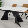 Стол раскладной INI- EDMUND CERAMIC160(240)*90 белый мат/ черный каркас   
