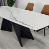 Стол раскладной INI- EDMUND CERAMIC160(240)*90 белый мат/ черный каркас   
