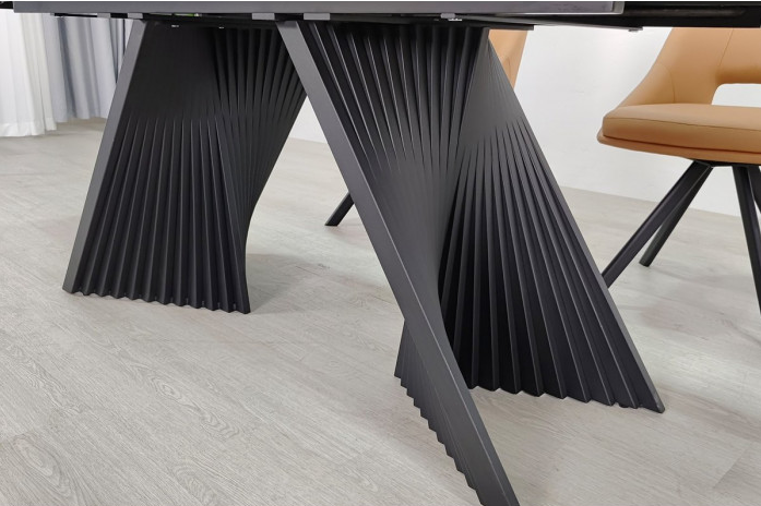 Стол раскладной INI- EDMUND CERAMIC160(240)*90 белый мат/ черный каркас   